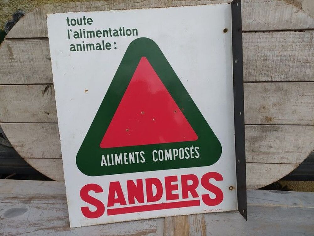 Plaque Enseigne &Eacute;maill&eacute;e Publicitaire Aliments Sanders 