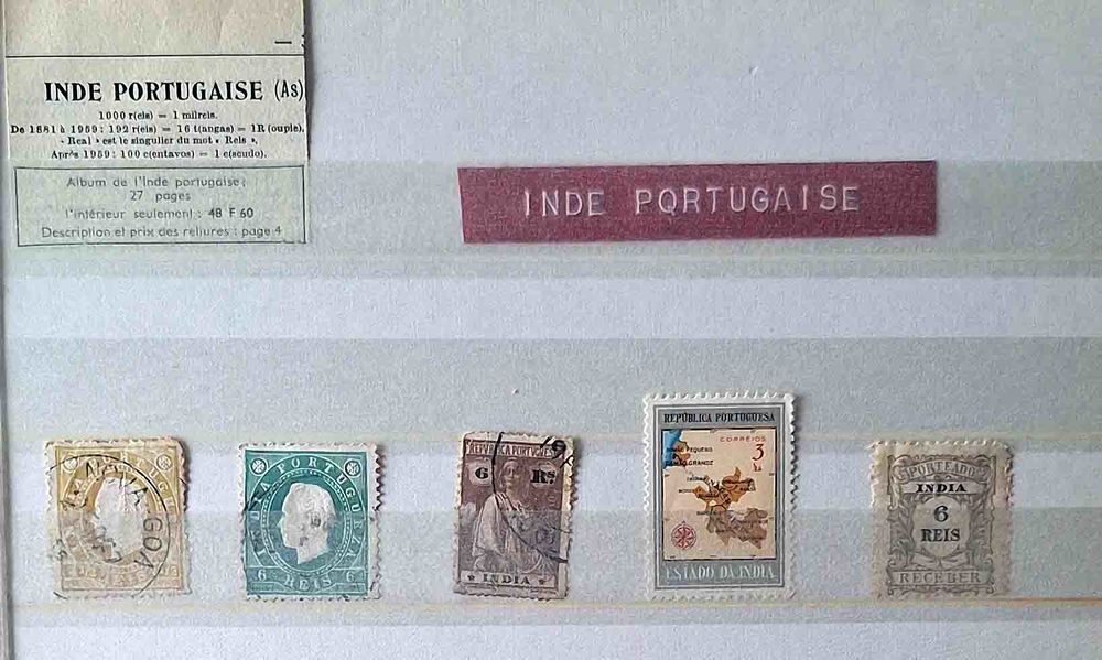 S&eacute;rie de timbres de collection d'Inde Portugaise 