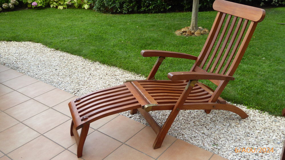 Chaise longue relax en teck Jardin
