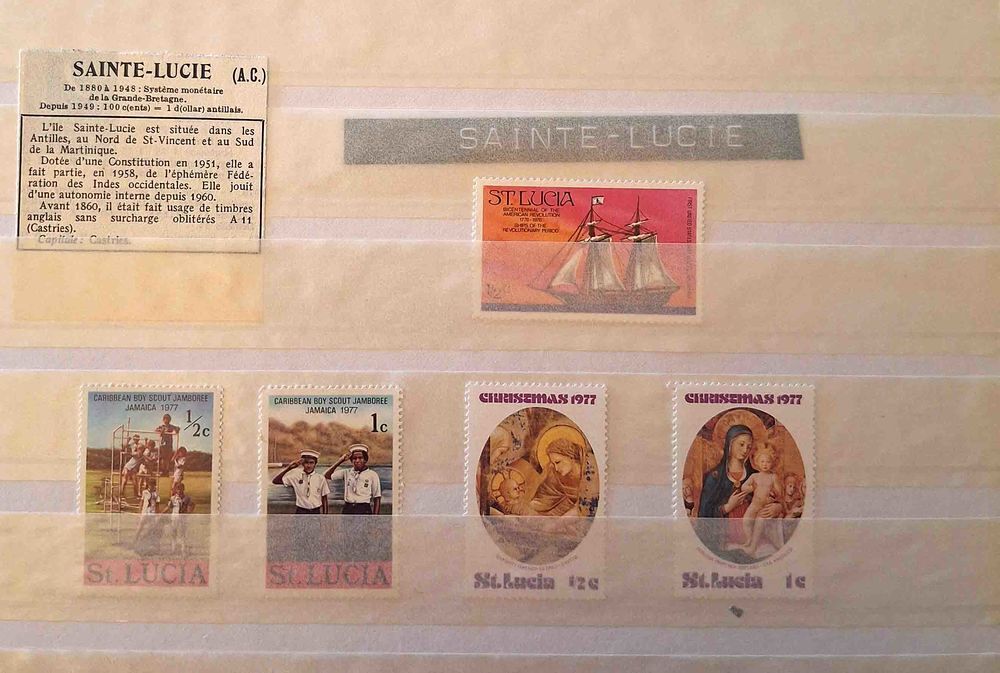 S&eacute;rie de timbres de collection de Sainte Lucie 
