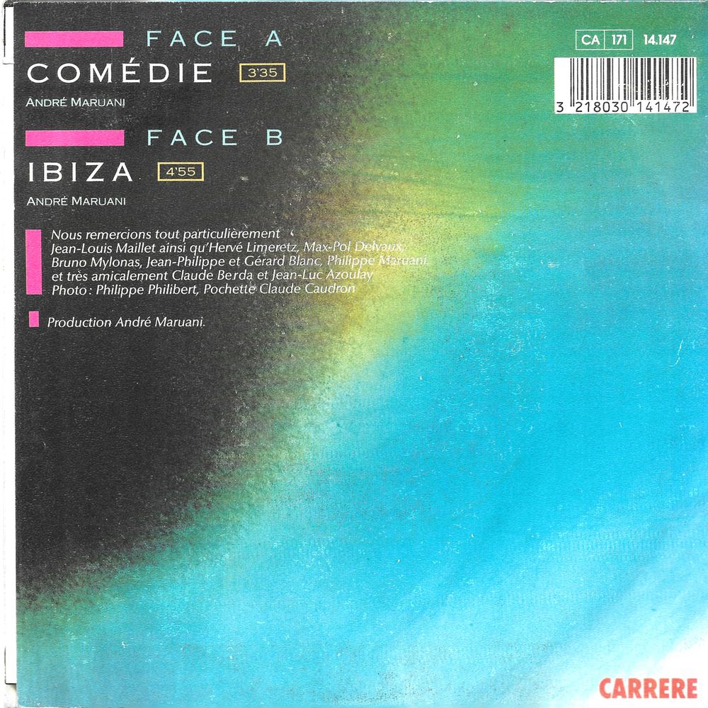 Alicia Alonso : Com&eacute;die / Ibiza [Vinyle 45 tours 7"] 1987 CD et vinyles