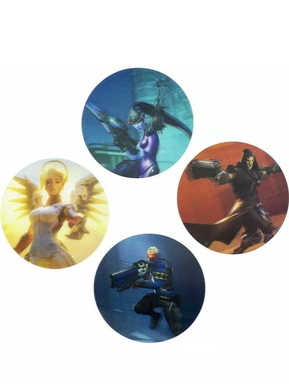 Sous Verre Lenticulaires Overwatch X4 Ange, Fatale, Faucheur Décoration