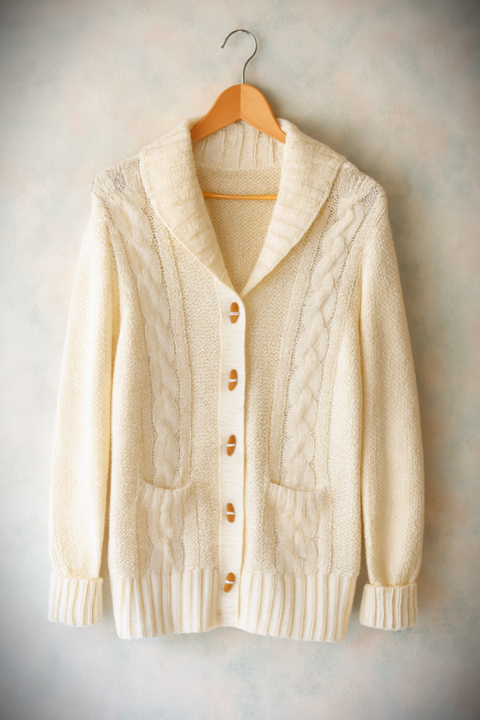 Gilet femme, �cru avec boutons et poches 25 Saint-Dizier (52)