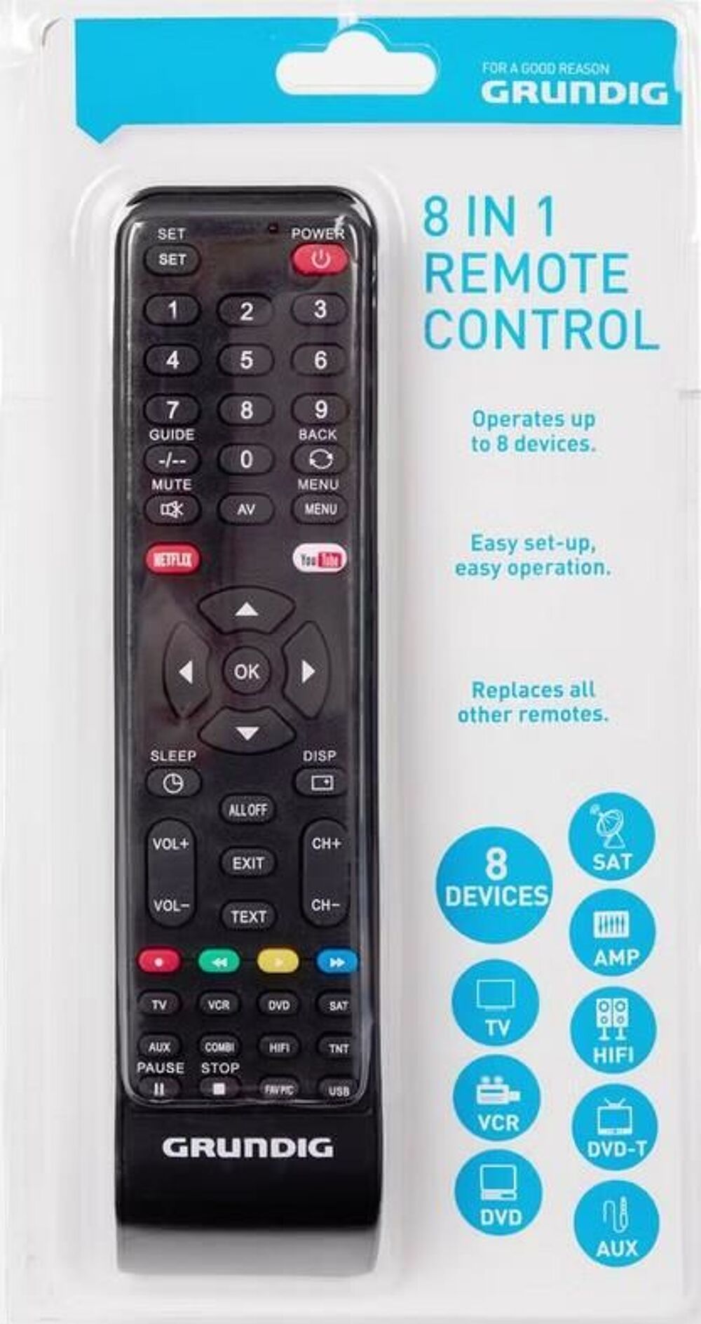 T&eacute;l&eacute;commande universelle 8 en 1 Grundig NEUF
Photos/Video/TV
