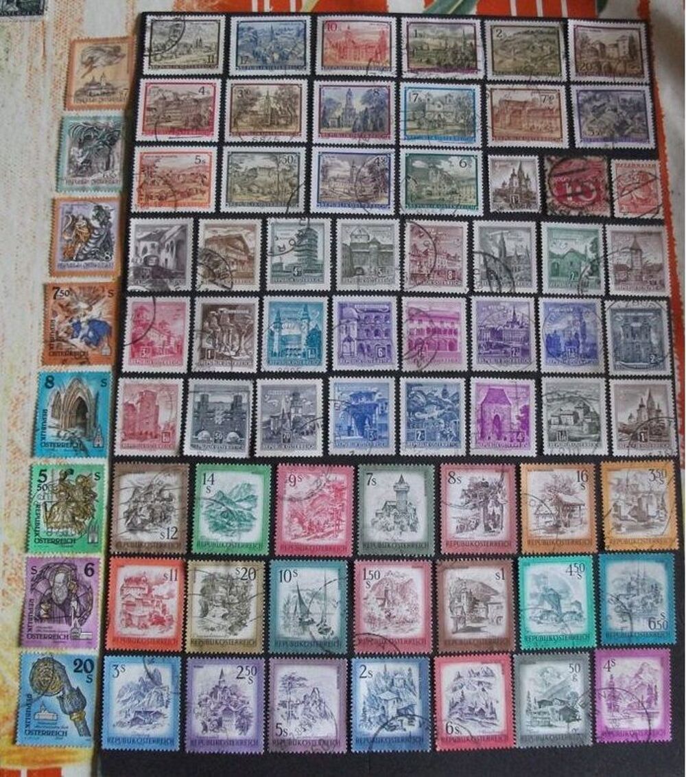 Lot de 140 timbres diff&eacute;rents et oblit&eacute;r&eacute;s d'Autriche 