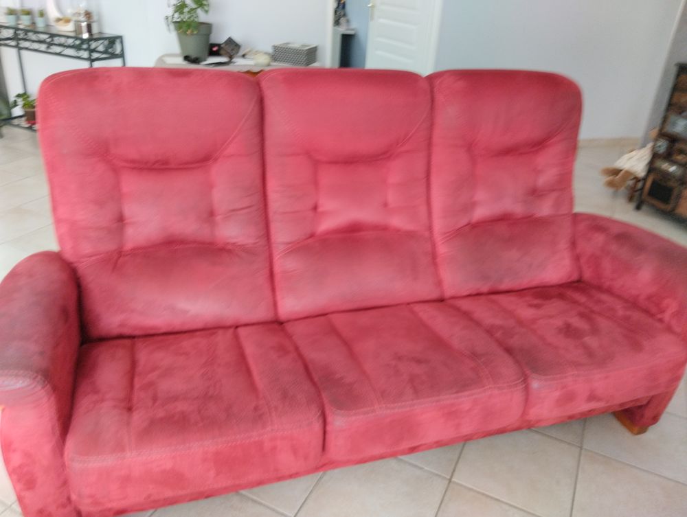 canap&eacute; 3 places tissus 100% polyester microfibre Meubles