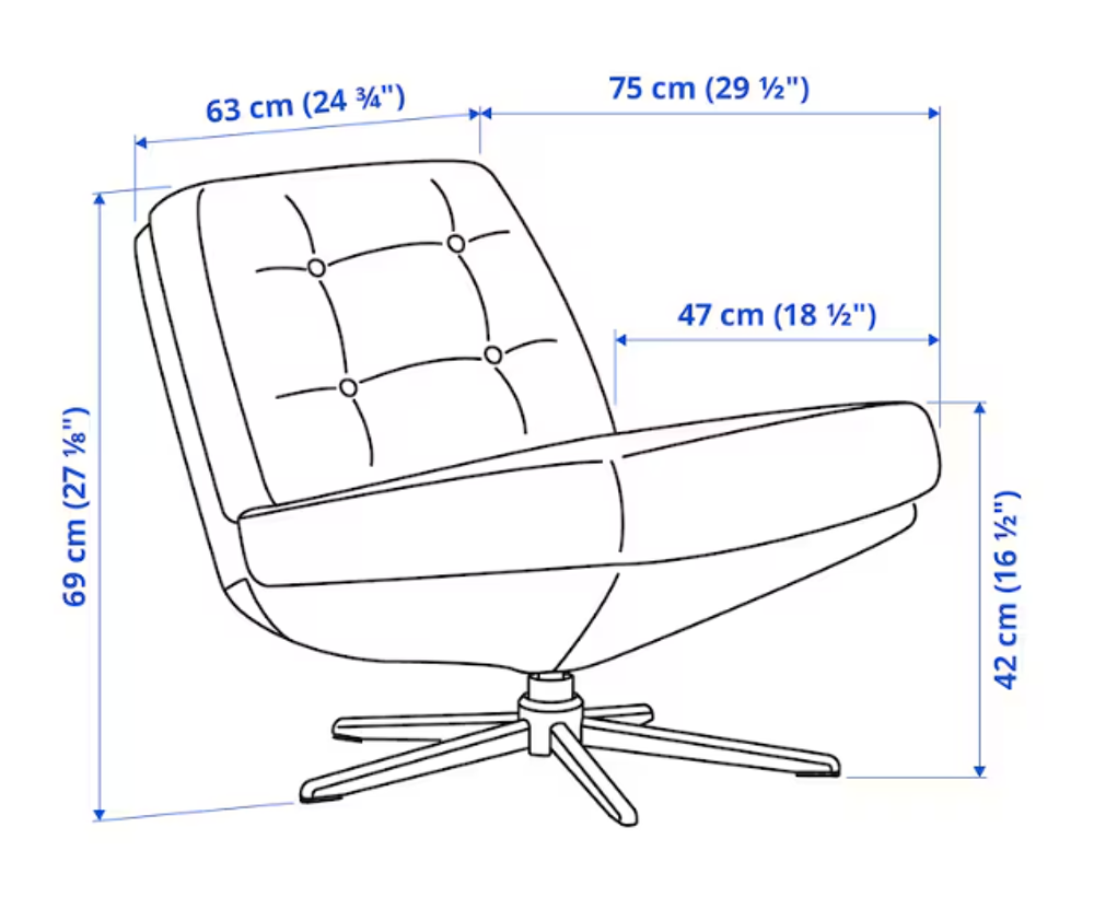Dyvlinge fauteuil pivotant de chez IKEA, neuf Meubles