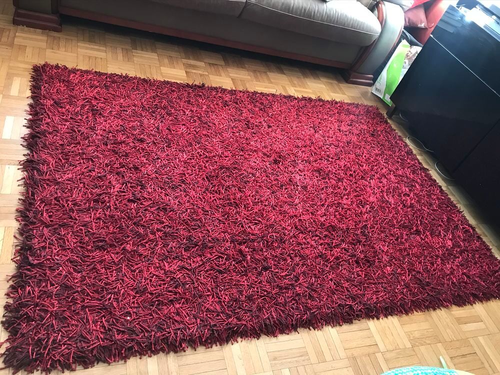 Tapis shaggy rouge Bordeaux Décoration