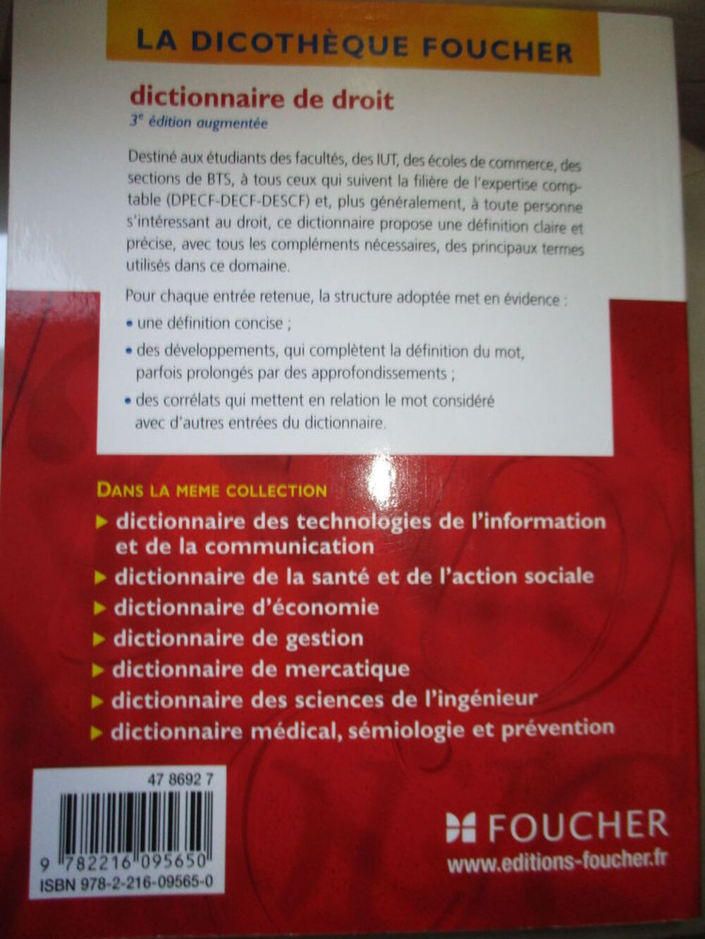 Dictionnaire de droit Foucher Livres et BD