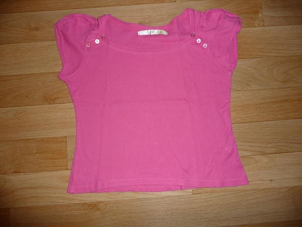 Tee-shirt fuschia boutons &eacute;paules taille 14 ans JENNYFER Vêtements enfants