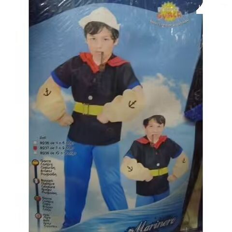 Costume Marin  Popeye  7 / 9 Ans
17 Saint-Zacharie (83)