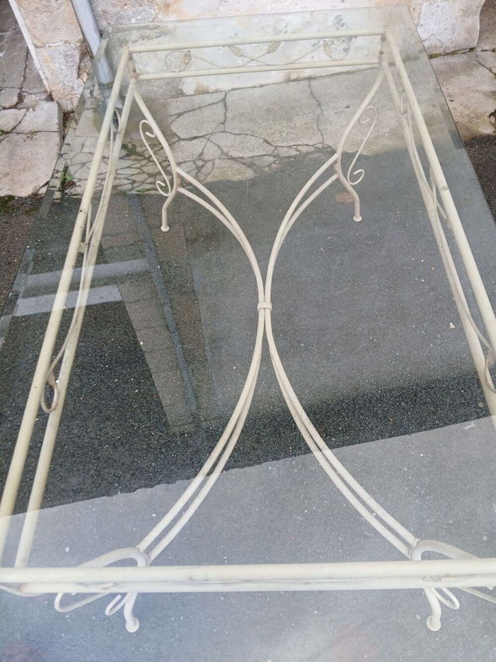 Table en verre fer forg&eacute; Meubles