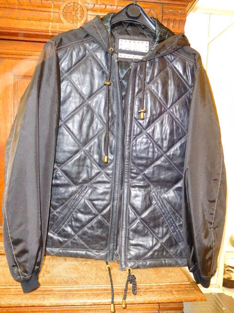 beau blouson neuf noir en cuir et synthétique  marque Creeks 80 Vitry-sur-Seine (94)