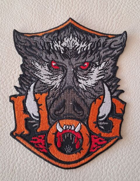 écusson brodé patch harley davidson hog tête de sanglier Mauguio-Carnon-Plage (34)