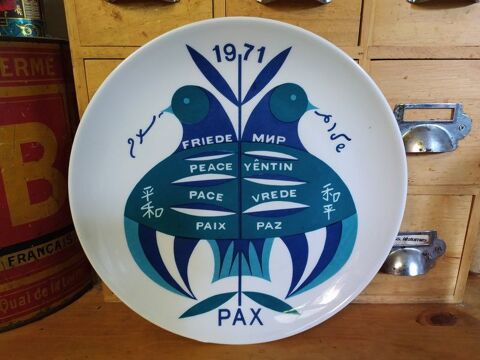 Assiette Porcelaine Pour la Paix  Louis Lourioux Vintage 35 Loches (37)