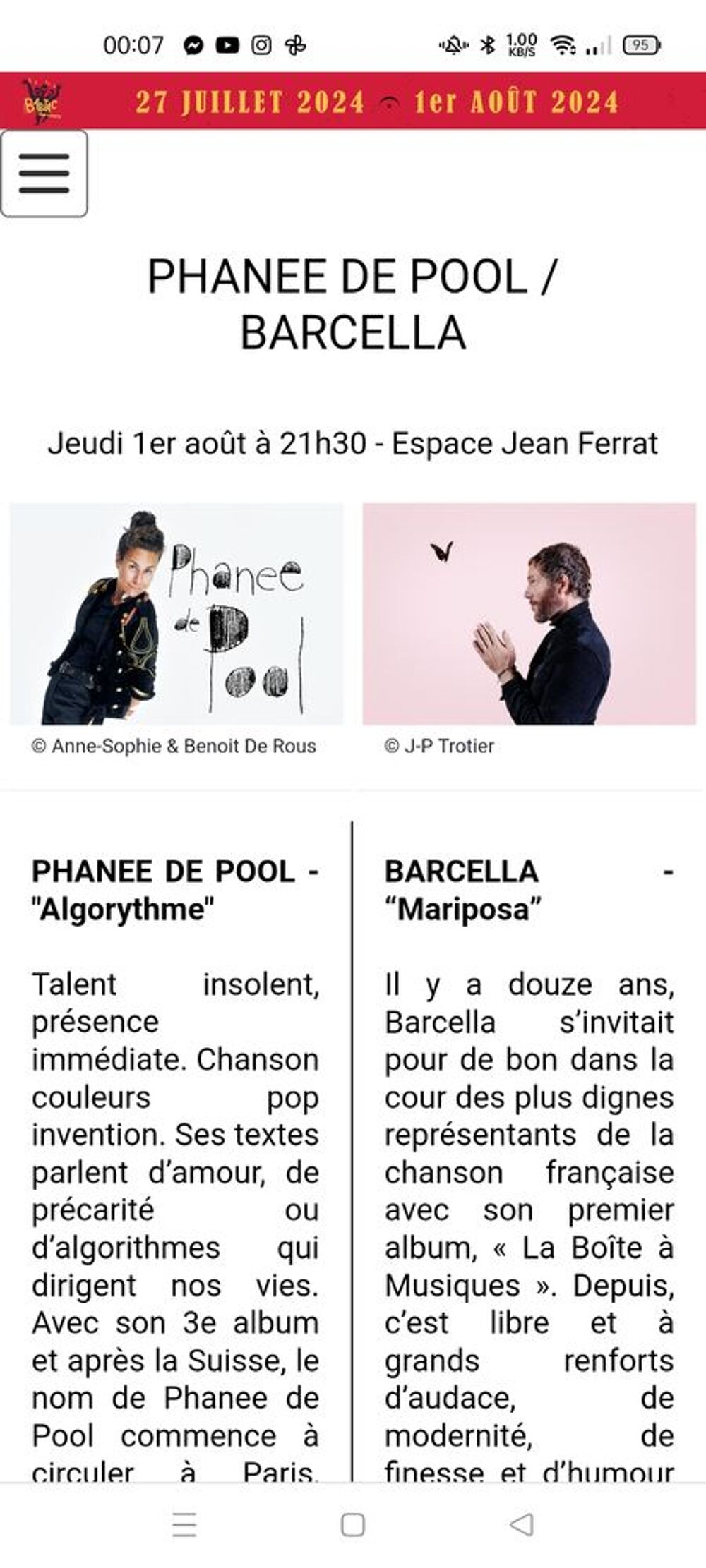 Concert &agrave; Barjac Billetterie