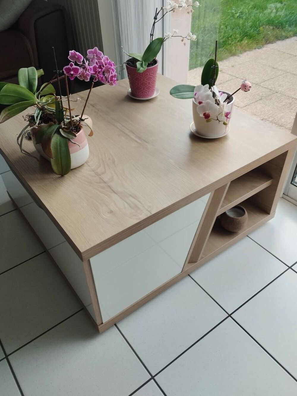 table basse carr&eacute;e avec 1 tiroir Meubles