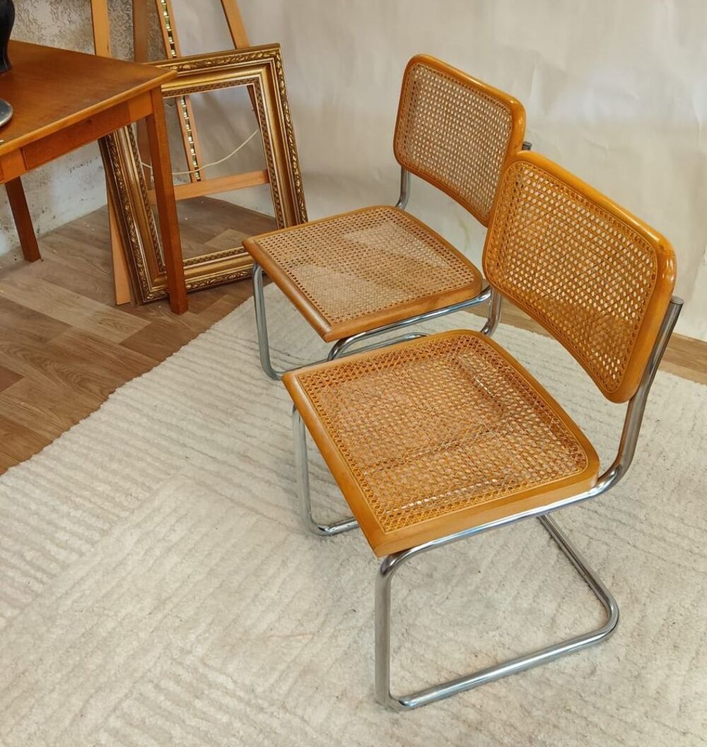 Chaise Cesca B32 de Marcel Breuer estampill&eacute;e, Italie Meubles
