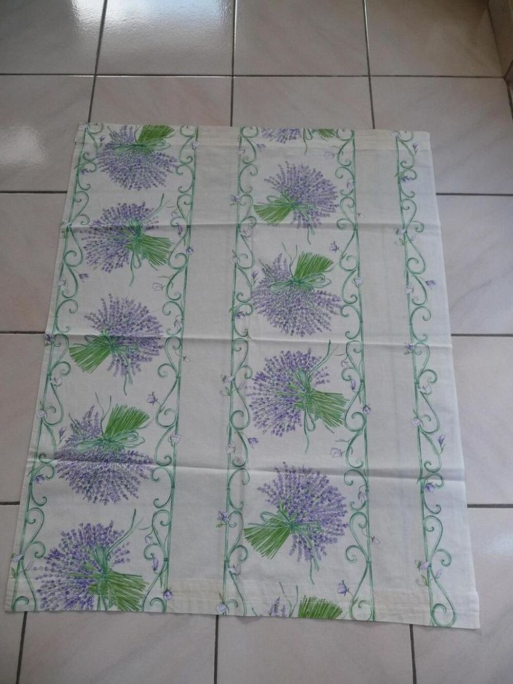 2 double rideaux motifs lavande - Neufs Décoration