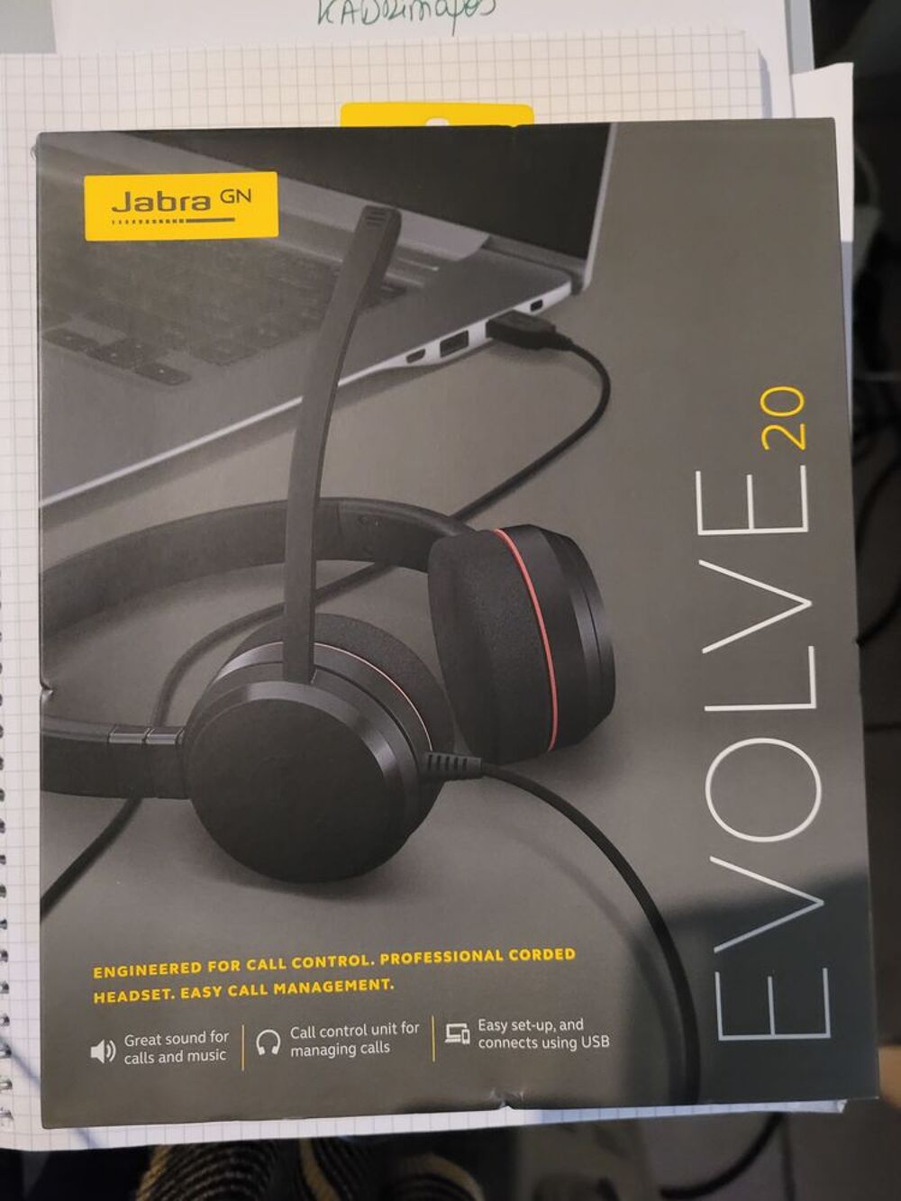Casque Jabra Evolve 20 UC st&eacute;r&eacute;o - micro-sur oreille/filaire Audio et hifi