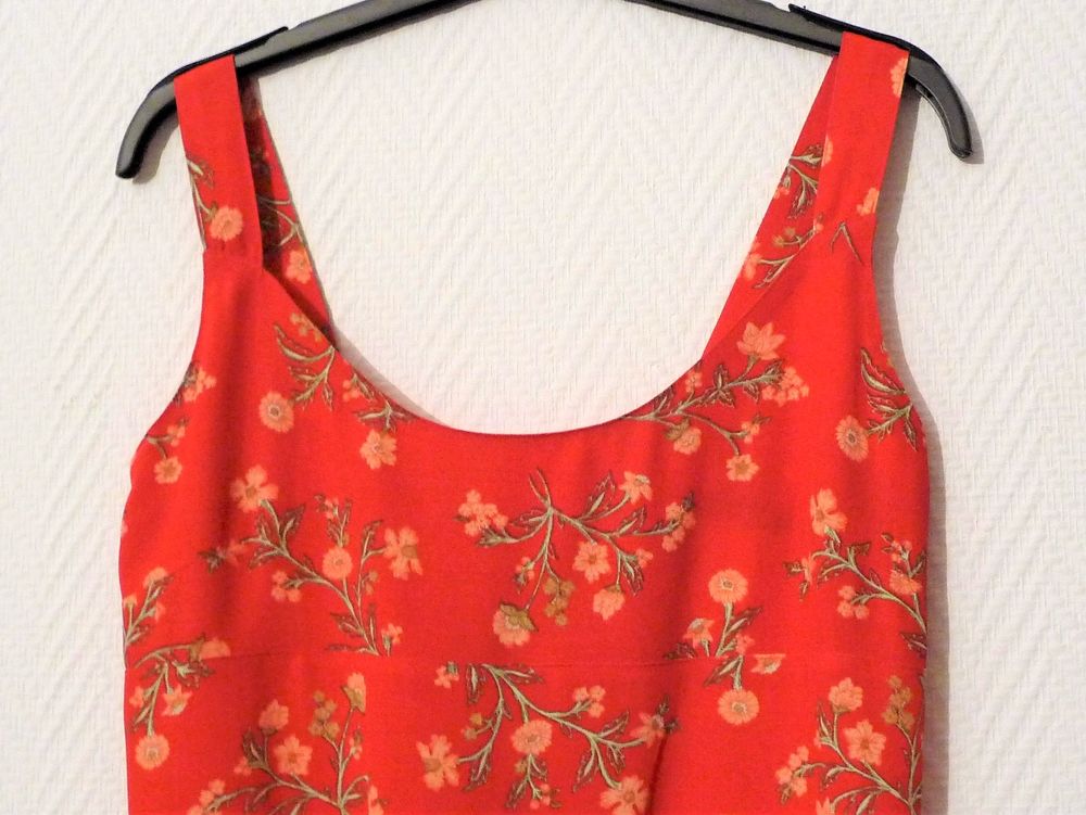Robe en 100% Viscose Rouge Orang&eacute;- Taille 36- Bluelita Vêtements