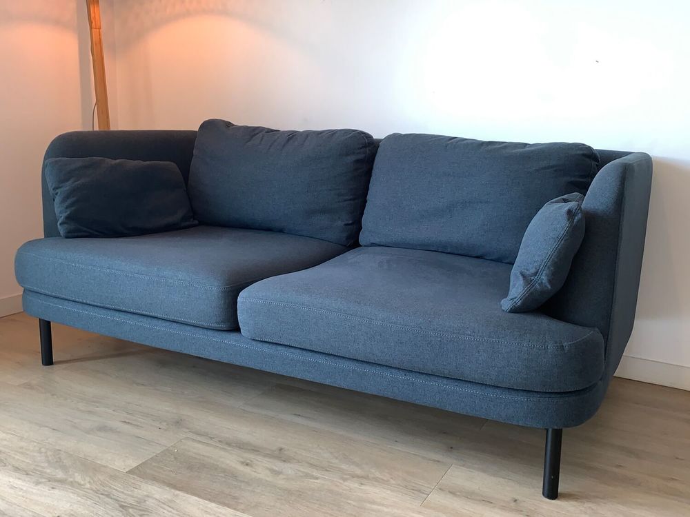 Canap&eacute; 2 places scandinave bleu marine - Bon &eacute;tat Meubles