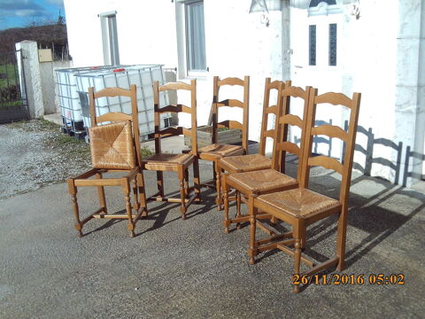  CHAISES en CHENE MASSIF et paills 120 Ramous (64)