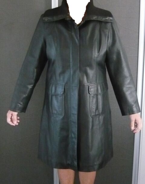 Manteau long cuir noir 55 Le Fenouiller (85)
