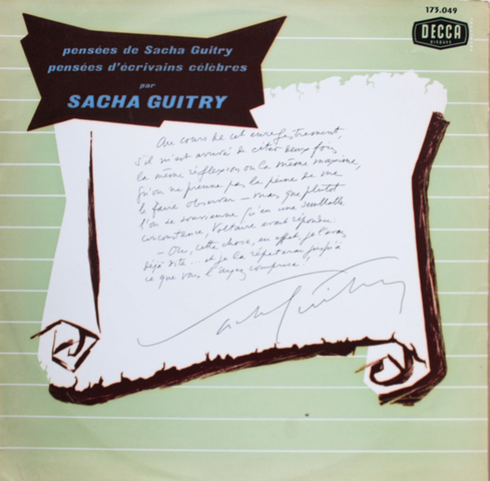 LP Pens&eacute;es de Sacha GUITRY - Decca 173049 Biem - 1964 CD et vinyles
