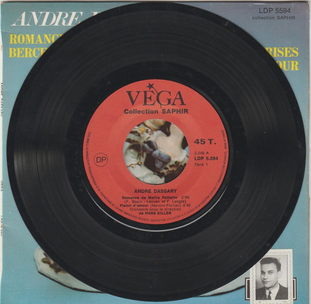 DISQUE VYNIL 45 TOURS DE ANDRE DASSARY/ CD et vinyles