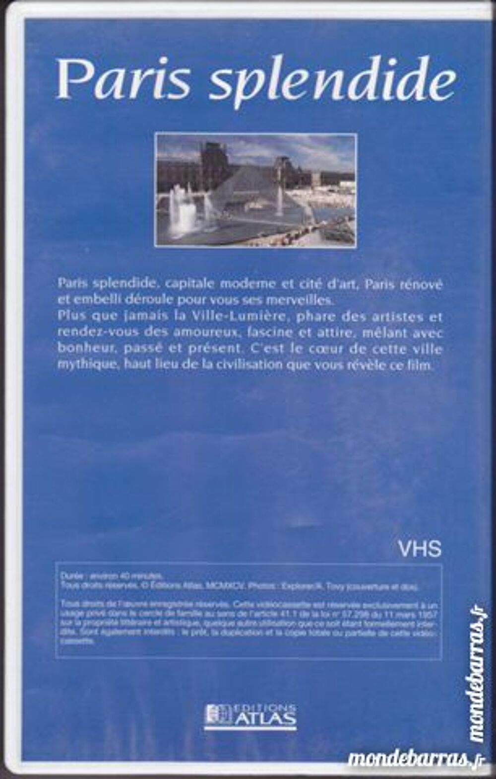 Paris splendide _ j'aime la FRANCE _VHS DVD et blu-ray