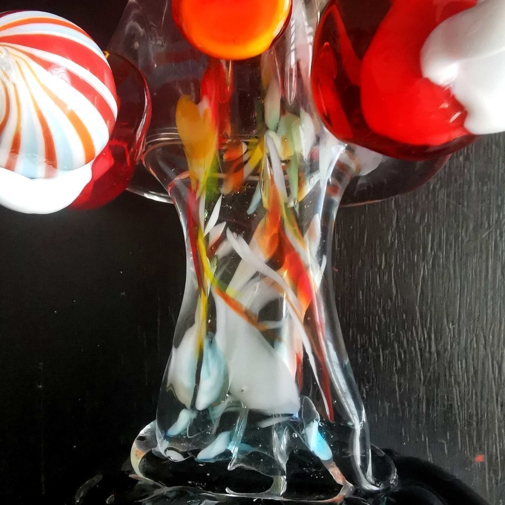 2 Clowns verrerie Murano (Venise) de 26 cm de haut Décoration