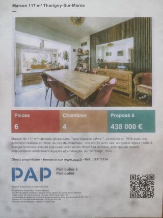  Maison � vendre 6 pi�ces 117 m� Thorigny-sur-marne