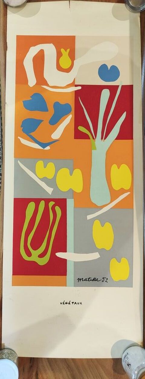 Lithographie Original  Végétaux  1952  tirée de l'ouvrage 300 Ménigoute (79)