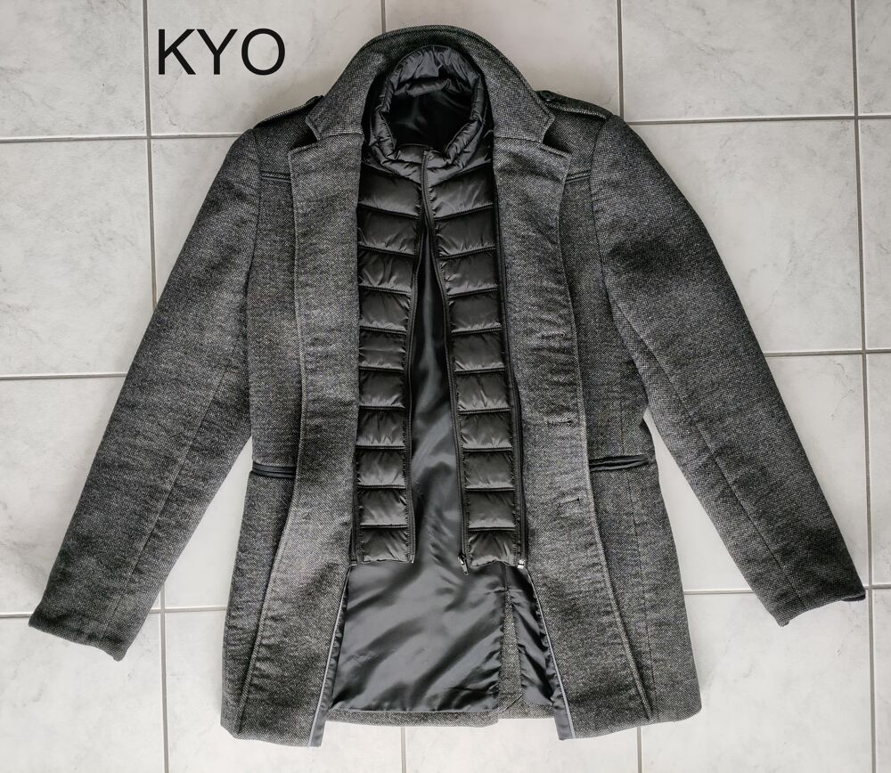 DEVRED - Veste adulte homme hiver, M, Caban manteau gris Vêtements