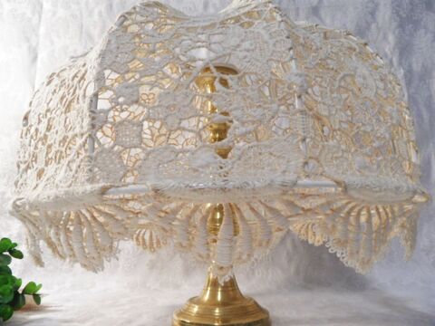 ANCIEN ABAT JOUR COTON BRODERIE VINTAGE LUSTRE RETRO tbe 59 Marseille 11 (13)