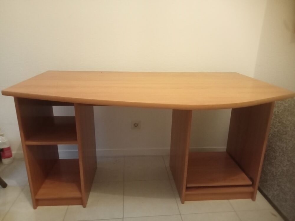 Bureau en bois avec rangements lat&eacute;raux Meubles