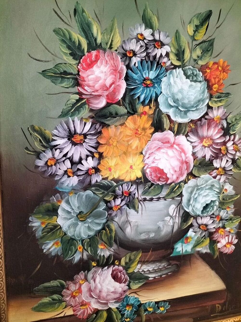 tr&egrave;s beau tableau hst bouquet fleurs superbe cadre Décoration