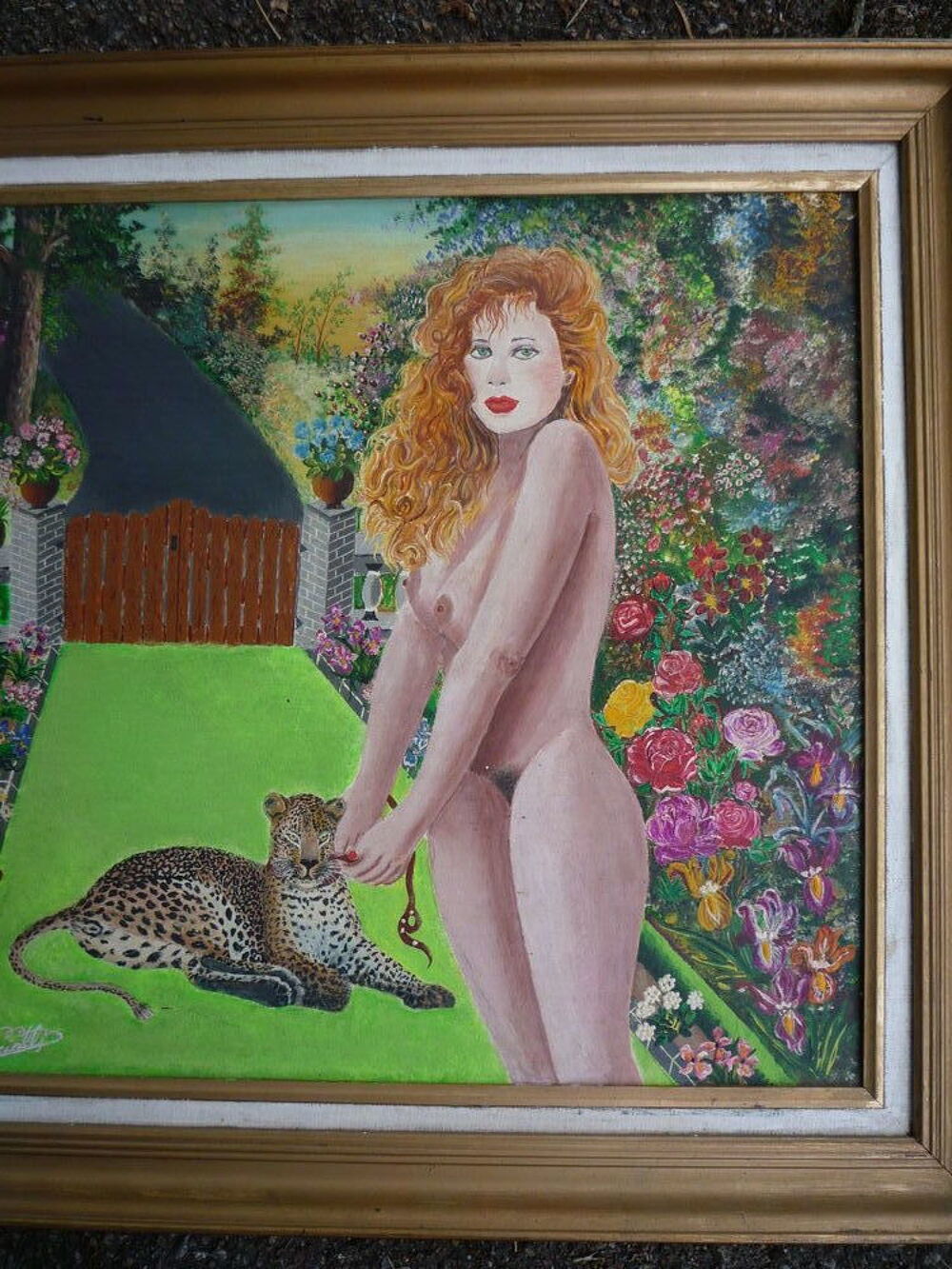 Tableaux /peinture /nue/l&eacute;opard
77,5cm x 62,5cm Décoration