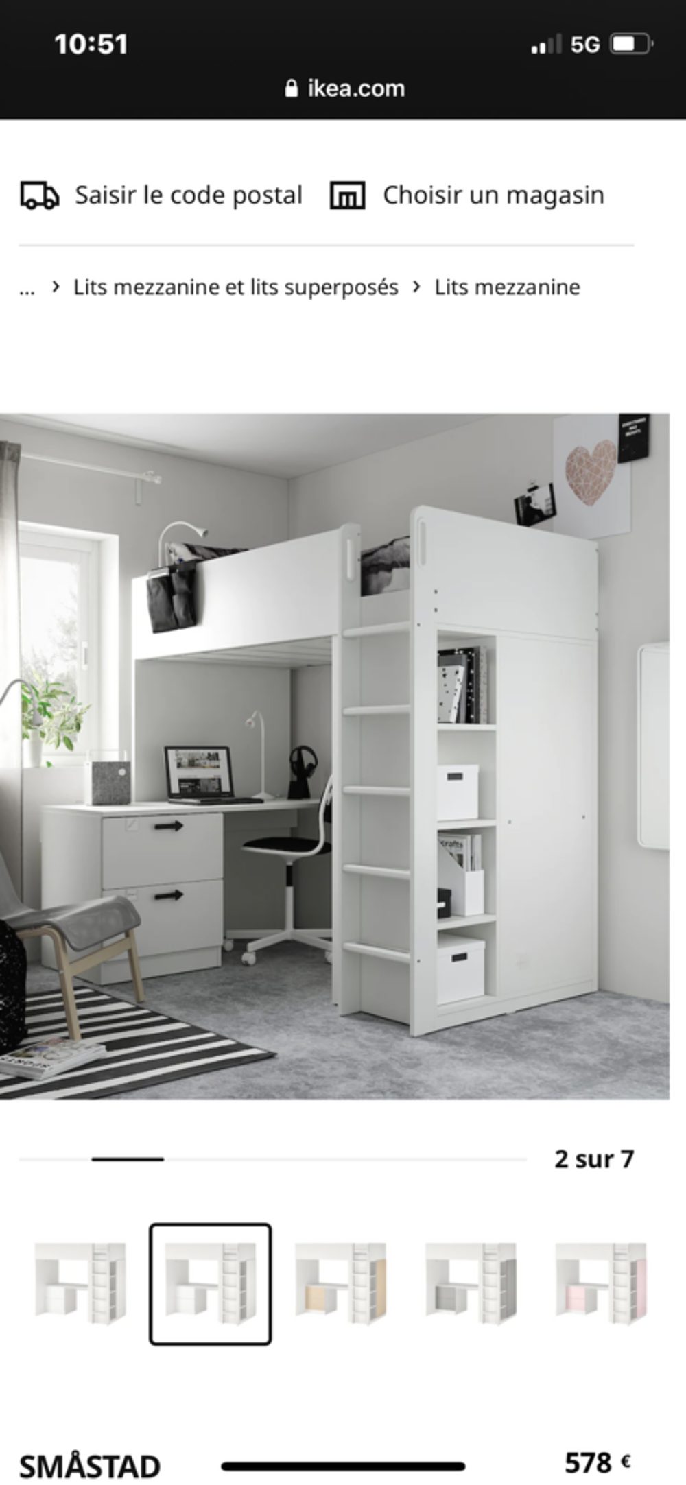 Lit mezzanine mod&egrave;le samstad ikea Mobilier enfants