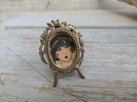 Joli Petit Cadre Porte Photo Miniature Bronze Argent�   30 Loches (37)