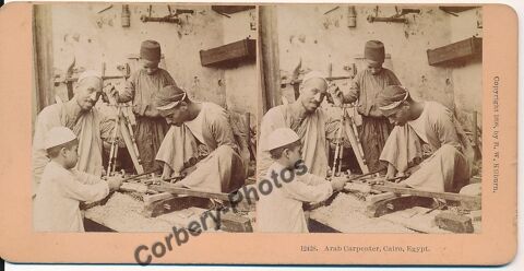 ÉGYPTE LE CAIRE Arab Carpenter Cairo Photographie Stereoview Loches (37)