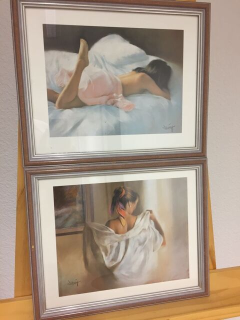 2 JOLIS CADRES TABLEAUX IMPRESSIONS D'AQUARELLES JAPIZUA Art 39 Marseille 11 (13)