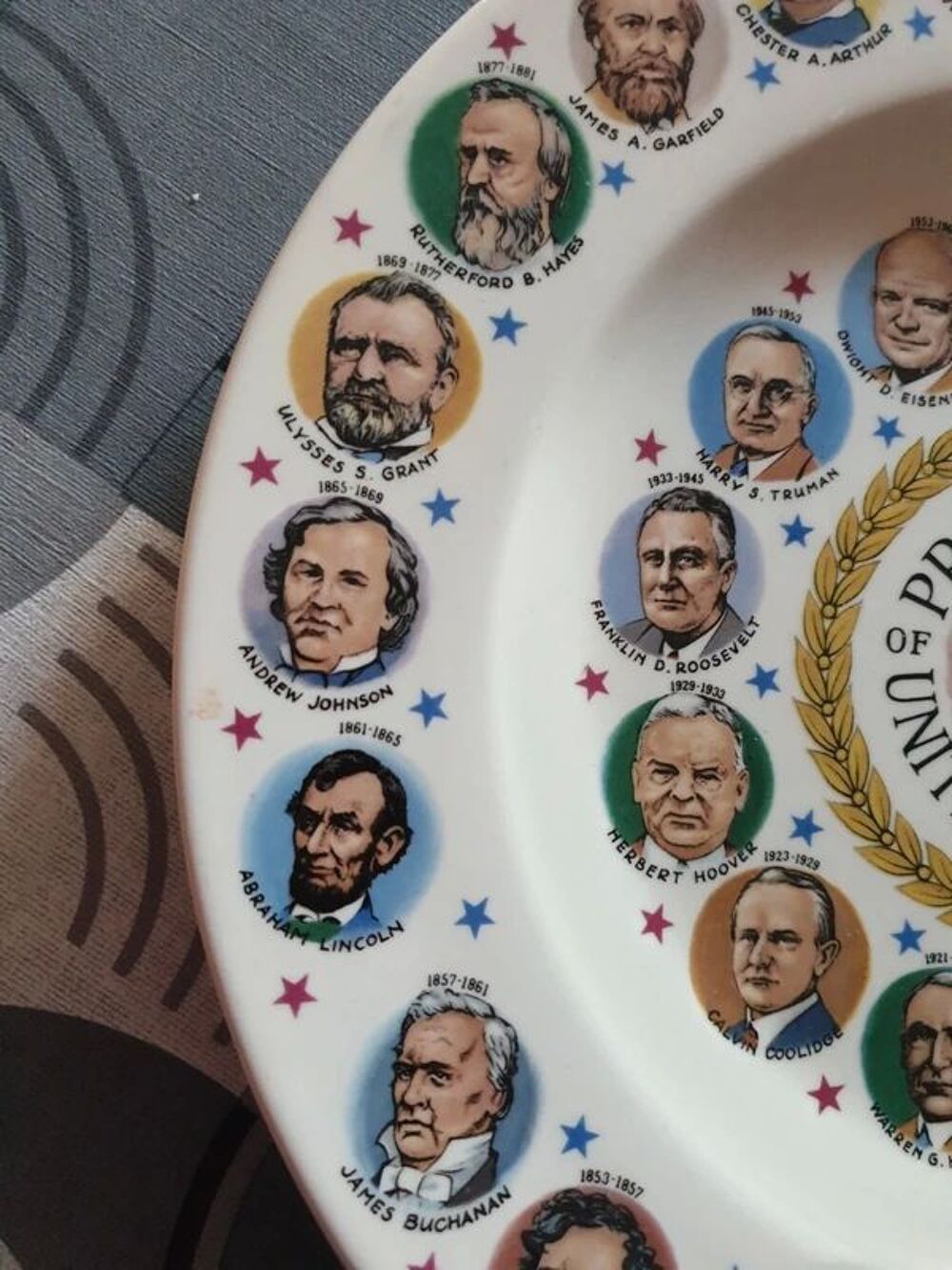 assiette rare collection pr&eacute;sidents des &Eacute;tats-Unis
Décoration