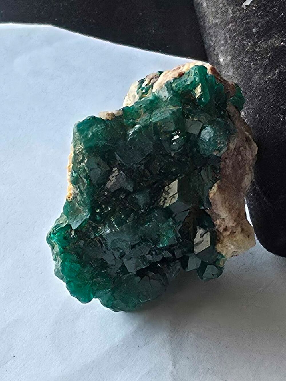 Min&eacute;ral Dioptase Cristaux Emeraude-Collection Congo 