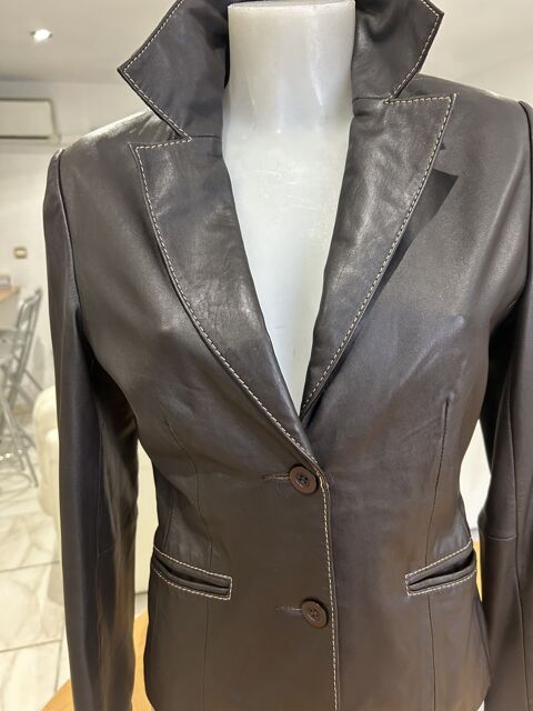 VESTE CUIR AGNEAU TAILLE  36/38 MARRON CLAIR 100 Sainte-Anastasie-sur-Issole (83)