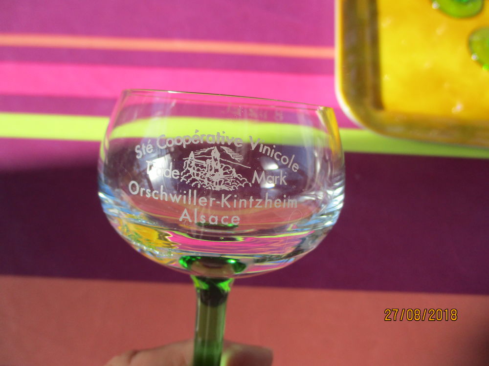 Lot de 10 + 6 verres Alsace (Orschwiller) Décoration