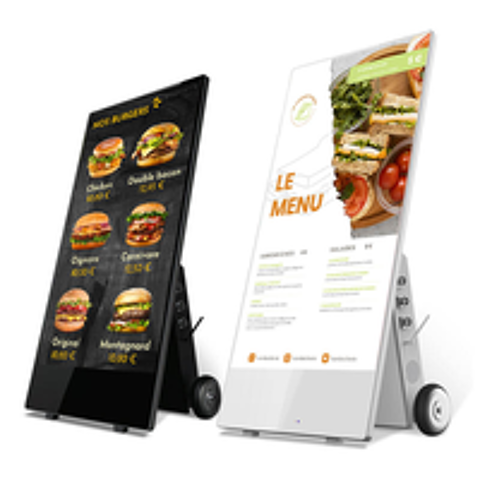   chevalet / Menue digital a batterie pour commerce 