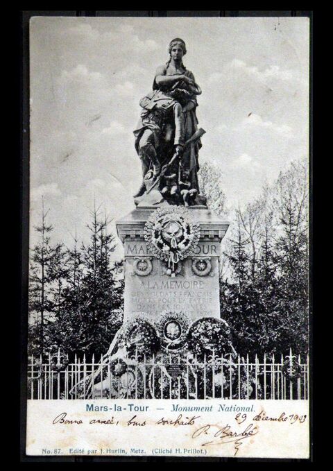 carte postale- Mars-la-Tour (54) Monument National - 1903 4 Lyon 5 (69)