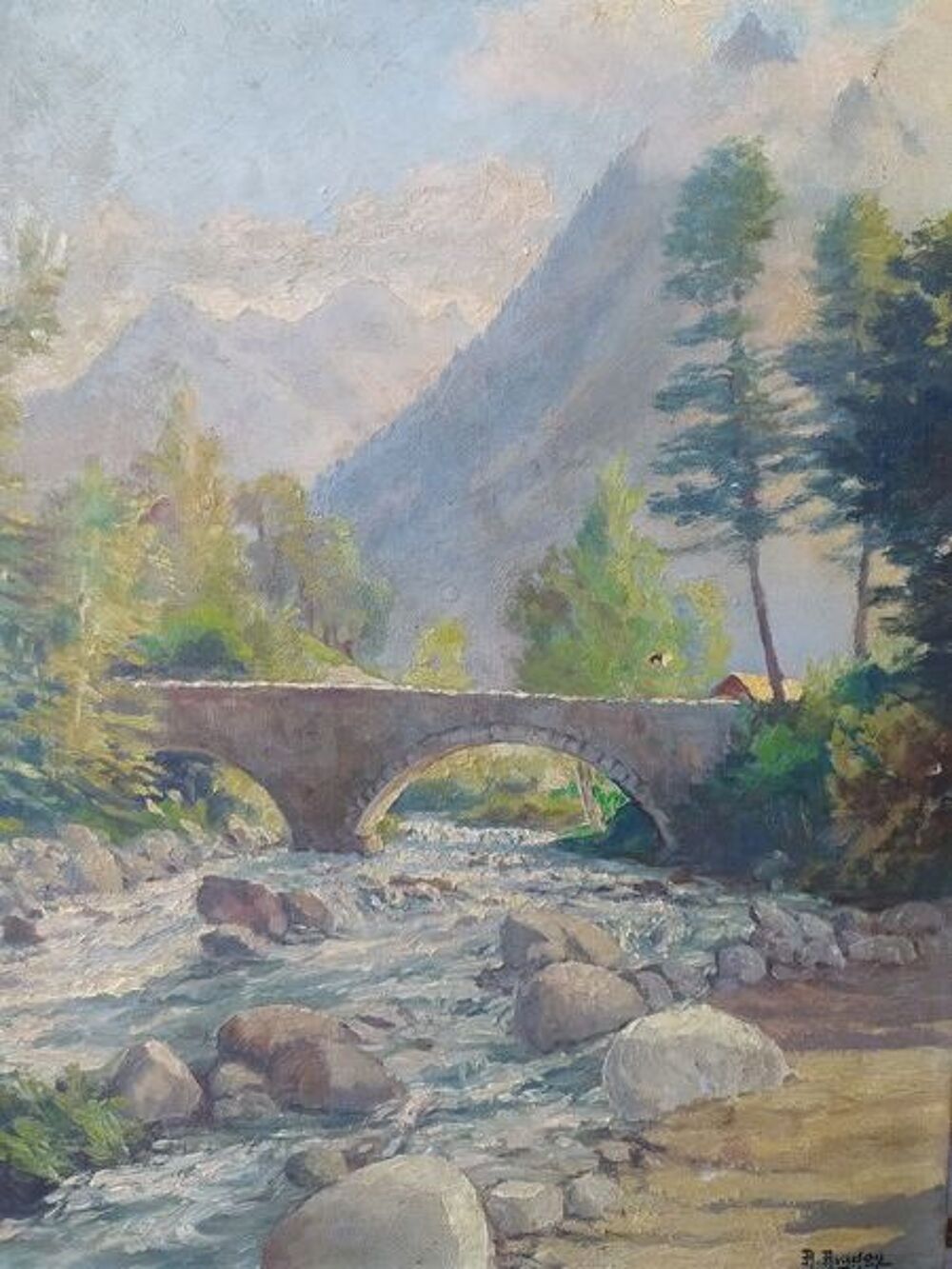 Tableau Paysage de Montagne Romanini-Aragon Denise 